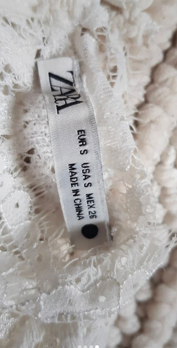 Haut blanc dentelle manches 3/4 - photo numéro 4