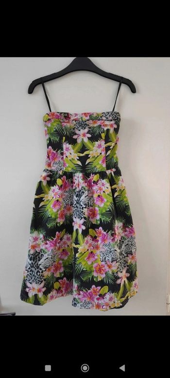 Robe bustier noire à fleurs taille 34 Cache Cache
