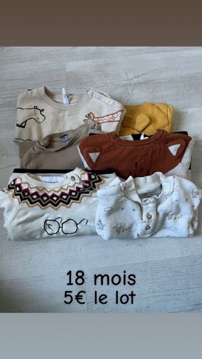 Lot de 6 pulls 18 mois
