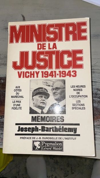 Ministre de la justice Vichy 1941-1943
