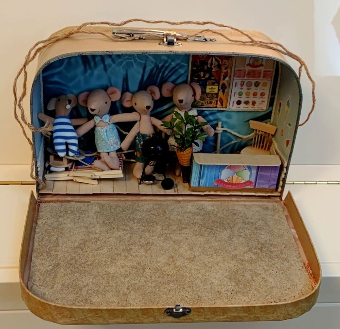 Valisette "la famille souris à la plage", souris type Maileg - photo numéro 6