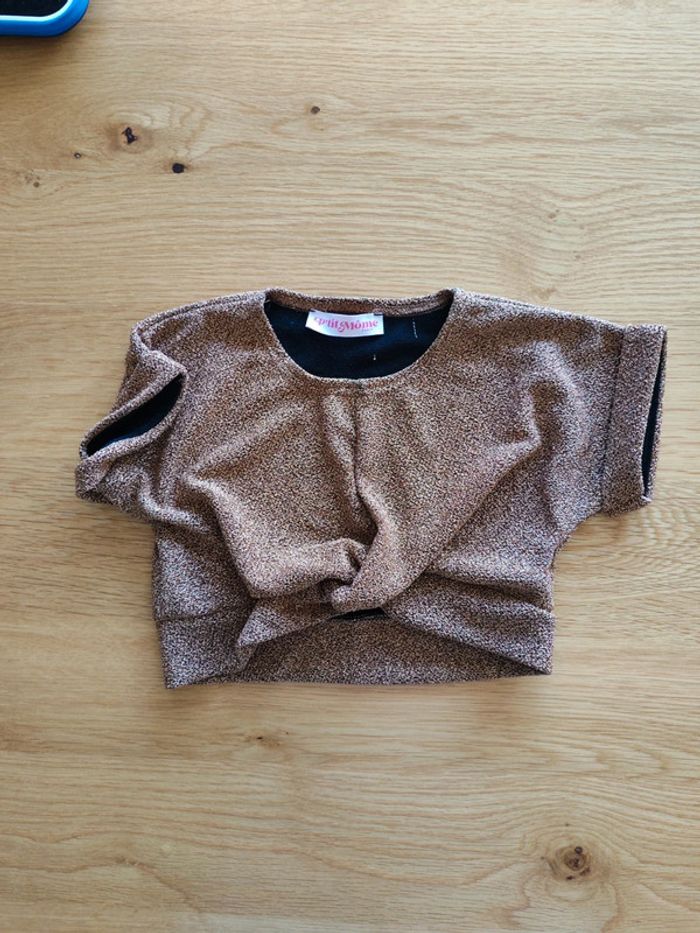 T-shirt crop top paillettes