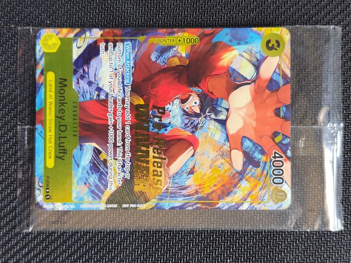 One Piece Card Game Monkey.D.Luffy Pre-Release Winner Promo P-036 Sealed - photo numéro 4
