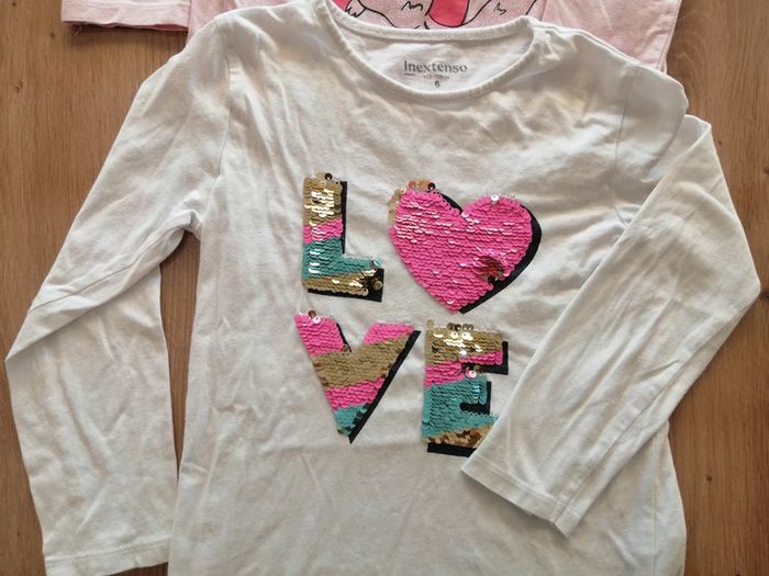 Lot t shirts fille manches longues 6ans - photo numéro 3