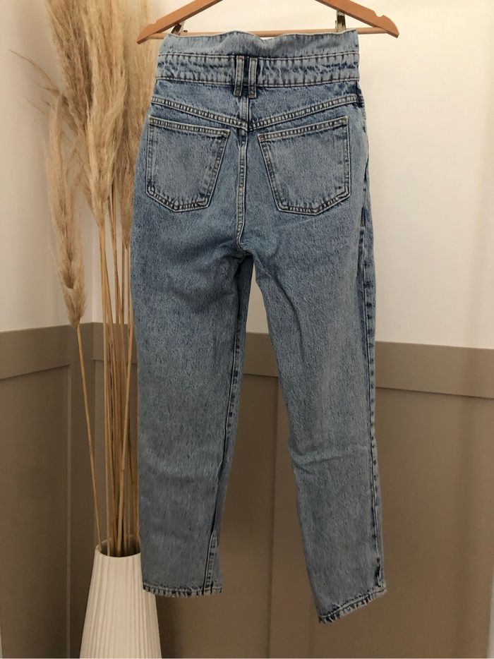 Jeans clair taille haute coupe droite Mango 34 - photo numéro 2