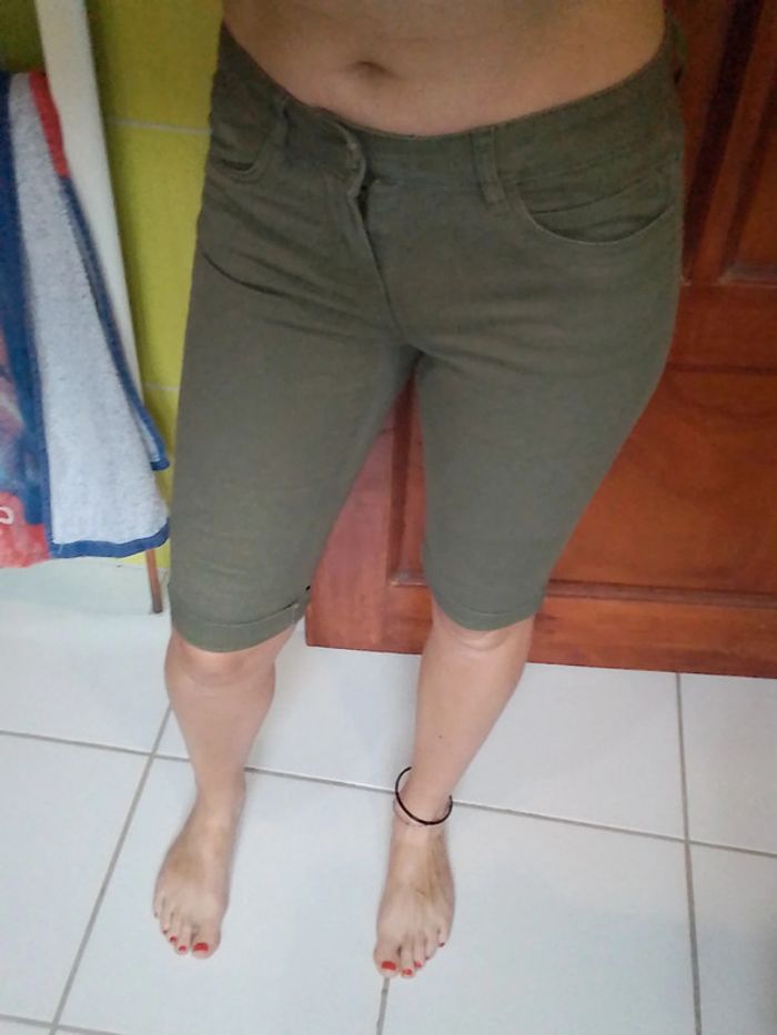 Short femme vert kaki Gémo