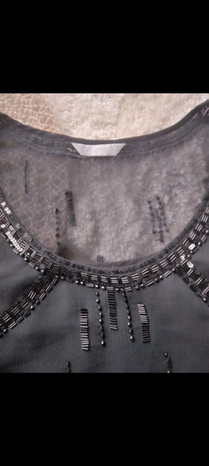 🌸Haut transparent noir avec perles et strass🌸 - photo numéro 6