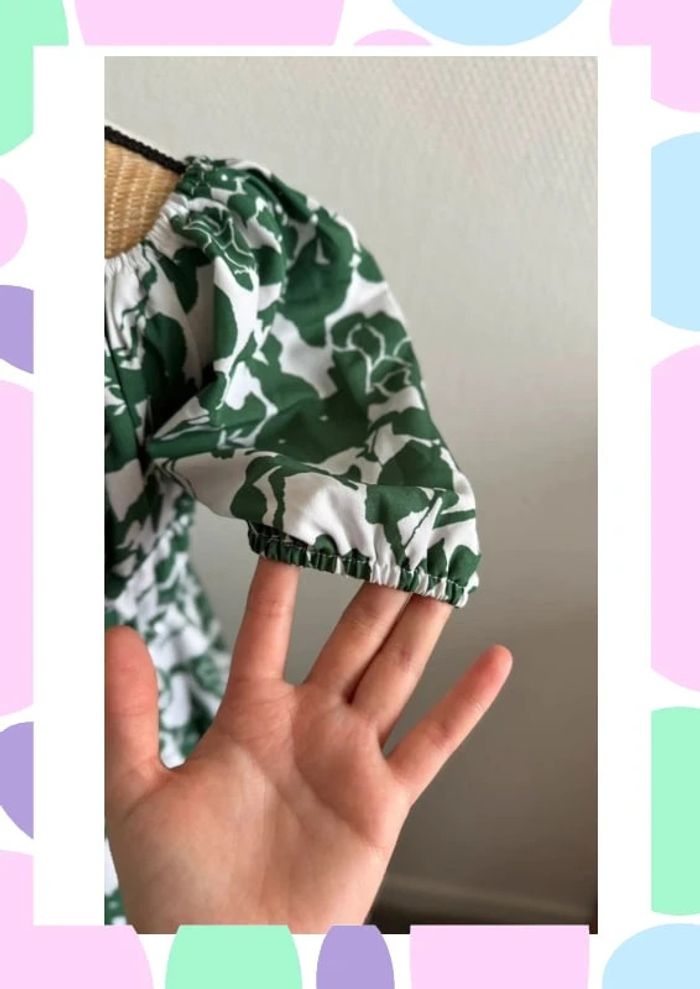 Robe verte à imprimé floral – taille M – neuve - photo numéro 4