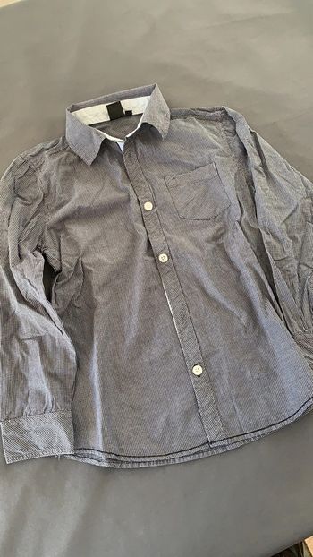 Chemise grise mini carreaux 10 ans
