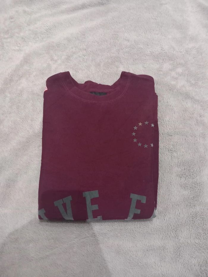 Pull/Sweat vintage Manche Courte Bordeaux