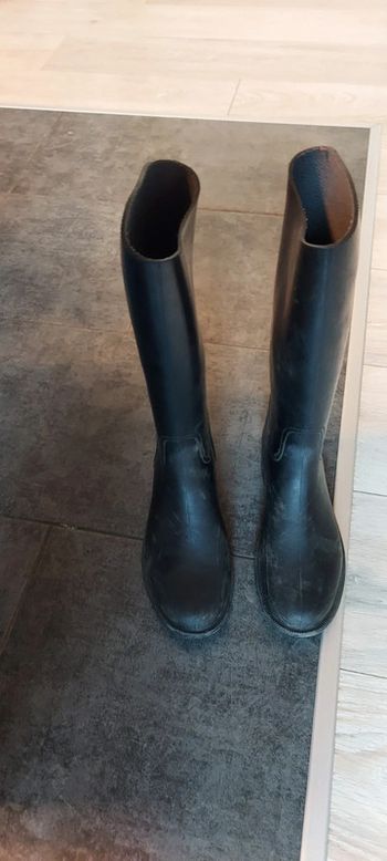 Paire de bottes d équitation noire, Decathon, pointure 34