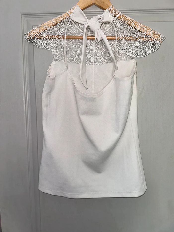 T shirt débardeur dentelle blanche Morgan - photo numéro 2