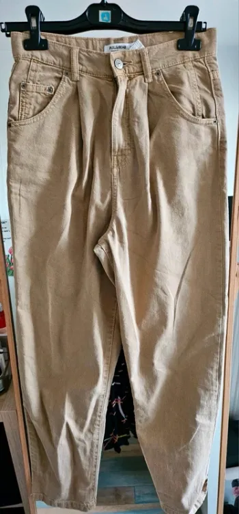 Jean Pantalon à pince camel taille s neuf