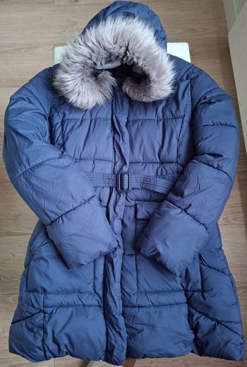 Doudoune  longue  fille  12 ans  bleue marque OKAIDI