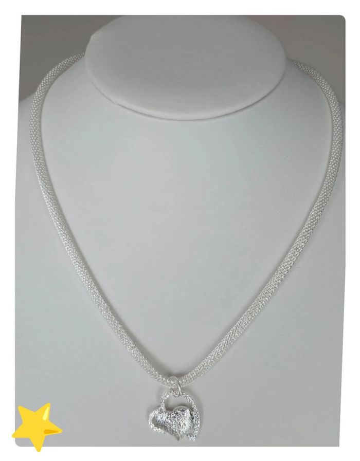 Collier plaquage argent avec pendentif cœur 50cm