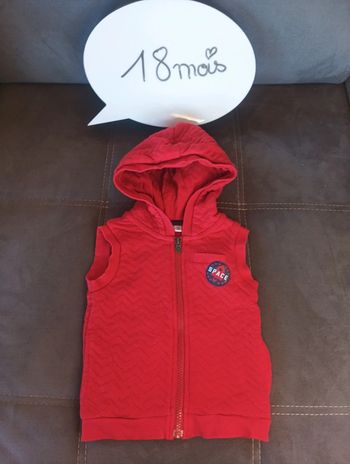 Veste à capuche zippée sans manche Garçon 18 mois Z Grain de blé