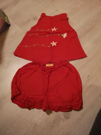 Ensemble short bouffant débardeur rouge