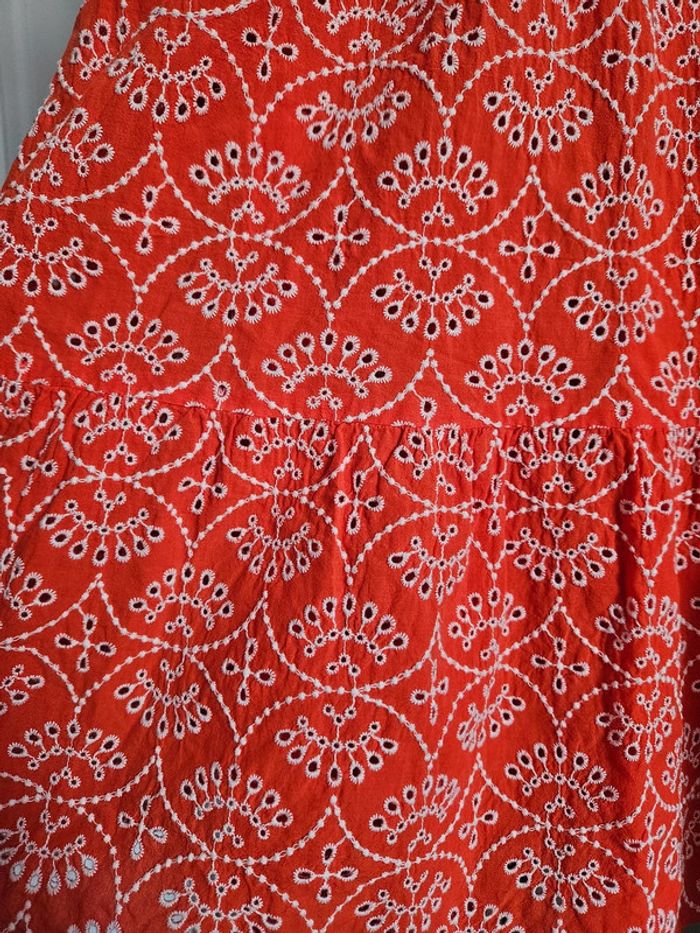 Robe Arielle écru fond corail Sézane - photo numéro 5