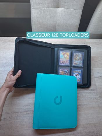 Classeur zip de rangement pour 128 cartes sous toploaders Pokémon de qualité premium