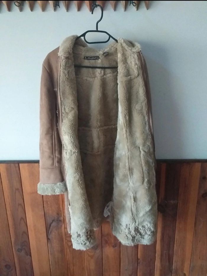 Manteau long fourré marron - photo numéro 4