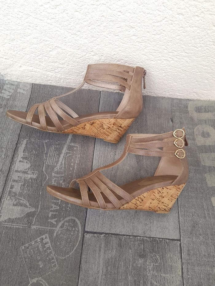 Escarpins / Sandales à talon compensé et à brides - Casual by Gémo - photo numéro 3