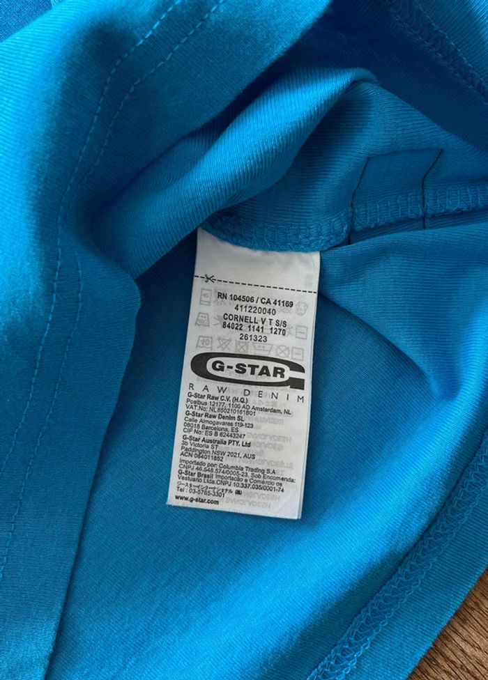 T.shirt bleu G-Star Raw pour homme, taille M (taille petit) - photo numéro 5