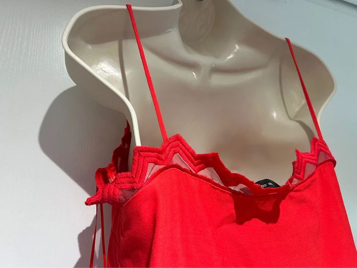 Robe Gala Rouge, dentelle, voile, Copcopine, taille 36 - photo numéro 5