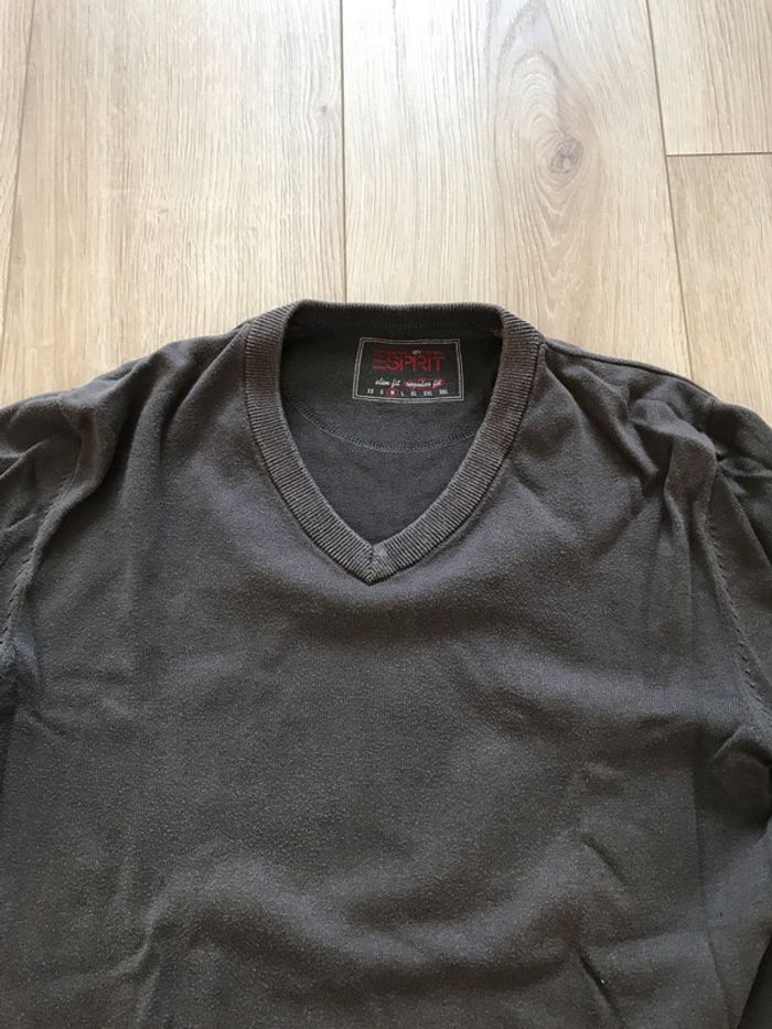 Pull col V marron Esprit - photo numéro 2