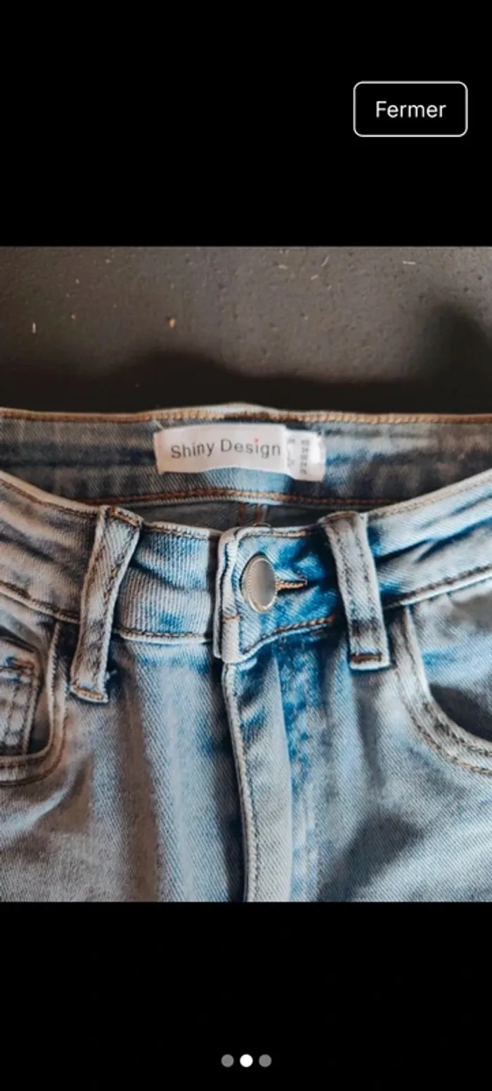 Jean's slim taille 34 shinny design - photo numéro 2