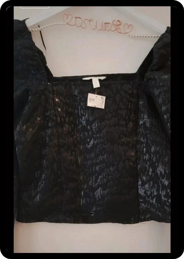 🌺 NEUF blouse manches bouffantes noire - photo numéro 3