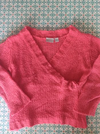Kiabi Pull cache coeur rose orange 6 ans