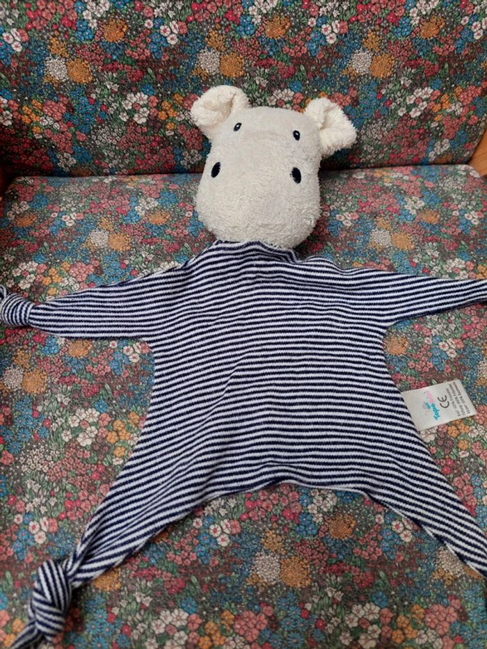 #4 Doudou mouchoir hippopotame Topo mini
