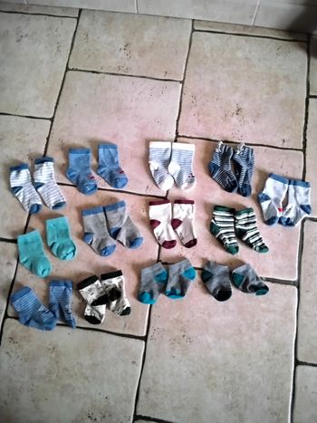 Lot de 13 paires de chaussettes pointure 17/18