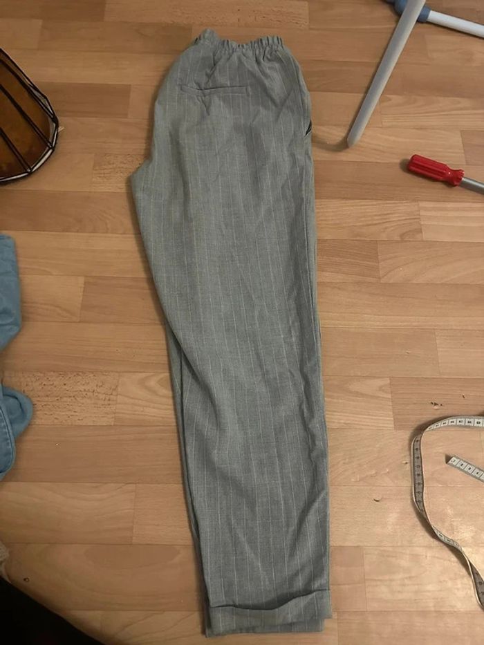 Pantalon cigarette à rayures gris 36Fr - photo numéro 4