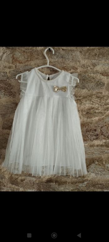 Robe blanche pailleté, taille 12mois