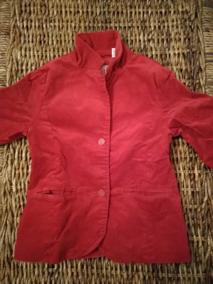 Veste Fille Velours Rouge