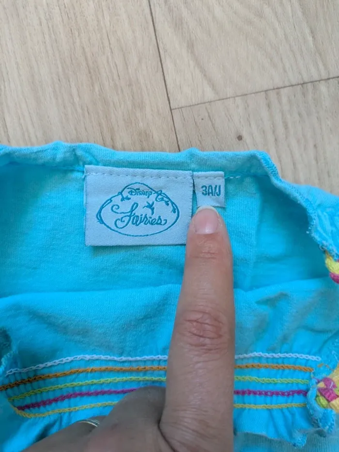 Débardeur bleu fée clochette Disney 3 ans - photo numéro 5