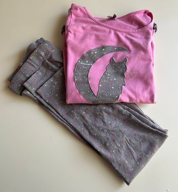 pyjama motif lune et chat