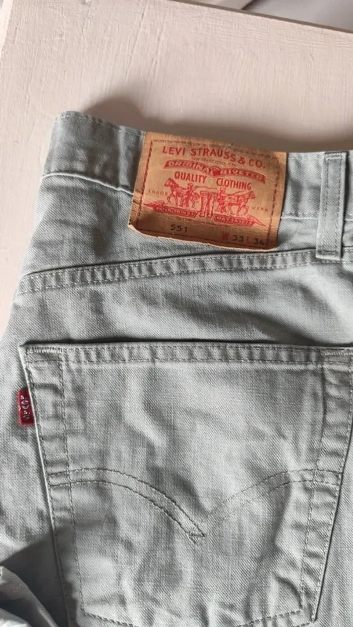 Jean vert grisé droit 551 - T42 (W33 L34) - Levi's - photo numéro 5