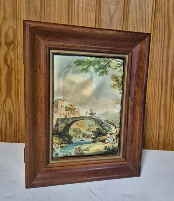 Ancienne Boîte à clé en bois reproduction tableau Robert sarlandie