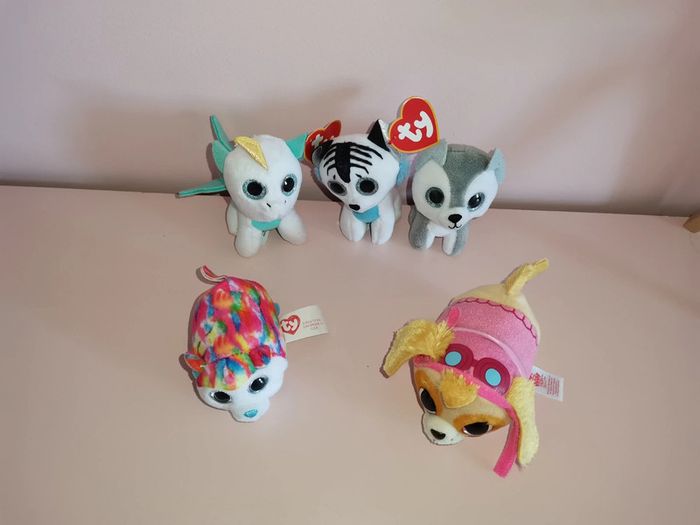 Lot de 5 petites peluches TY