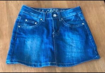 Jupe droite en jean bleu