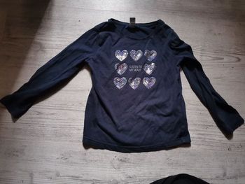 T shirt manche longue avec cœur  3 ans okaidi