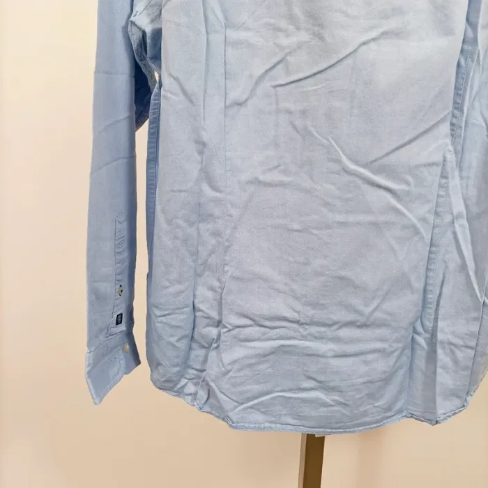 Chemise bleu clair Cambridge manches longues – 100 % coton – taille L A013 - photo numéro 14