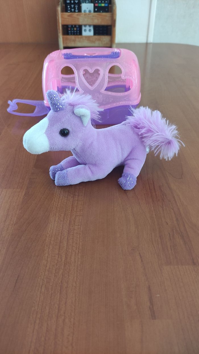 Peluche licorne et son panier de transport - photo numéro 2