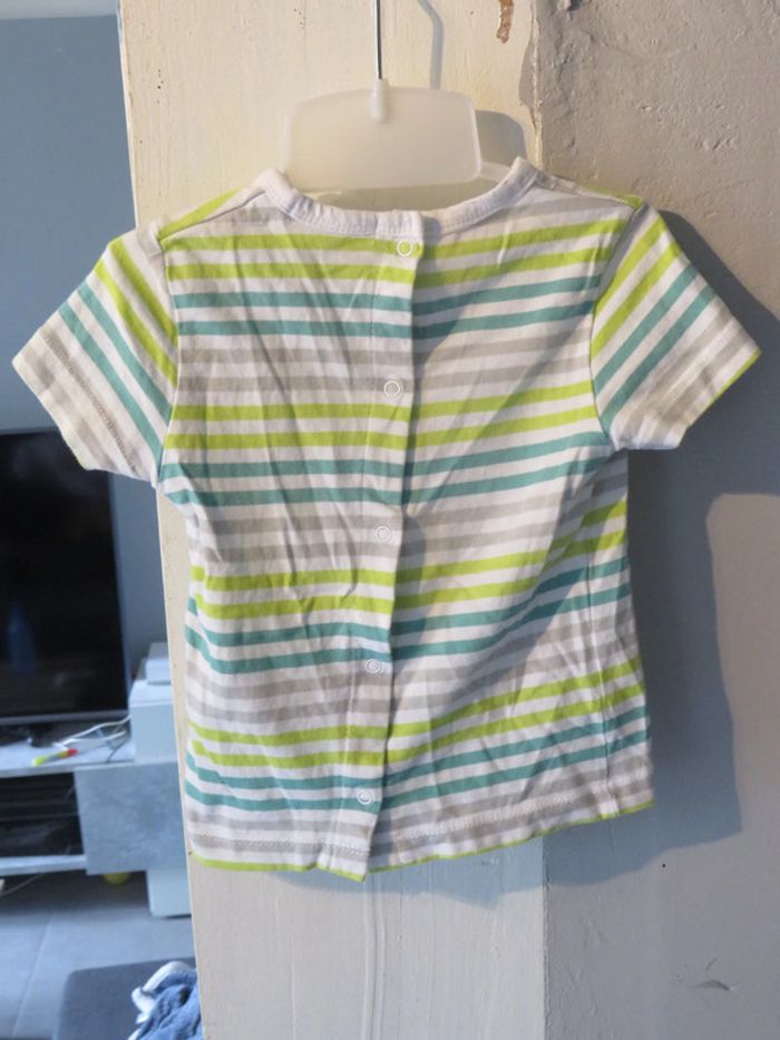 T-shirt manche courte 12 mois Kitchoun multico vert 74 cm - photo numéro 2