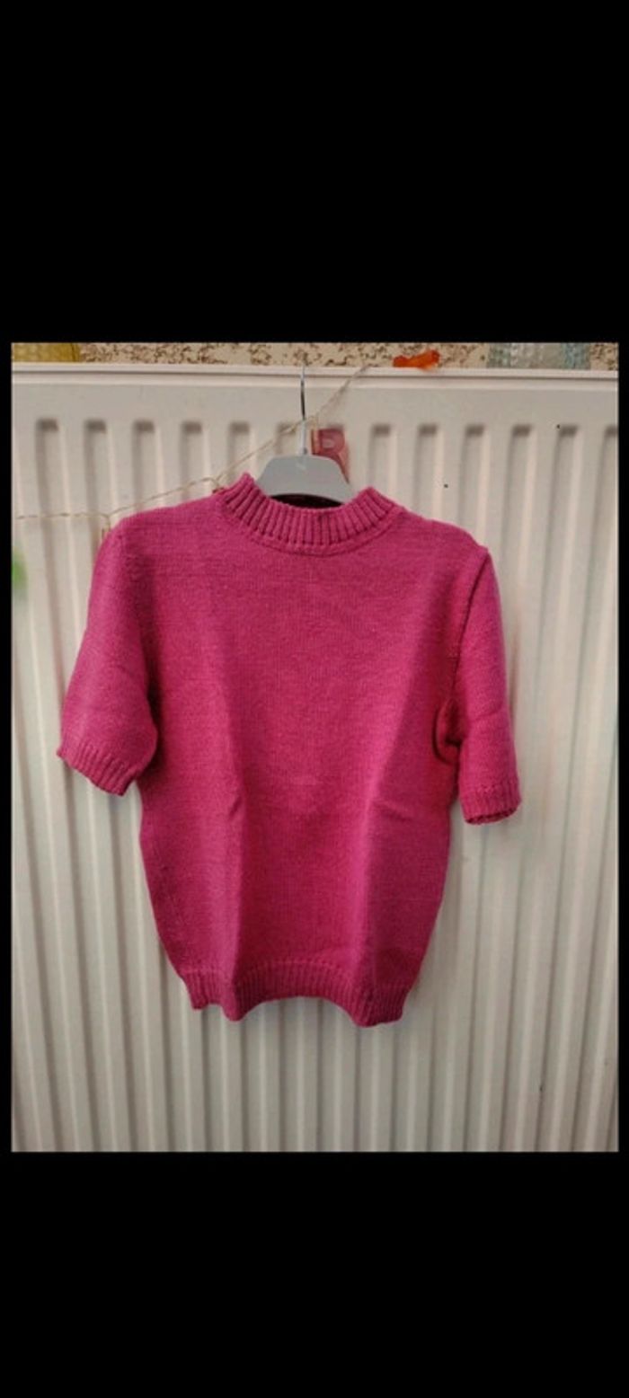 🩷Pull rose MC 6-8 ans Fait main