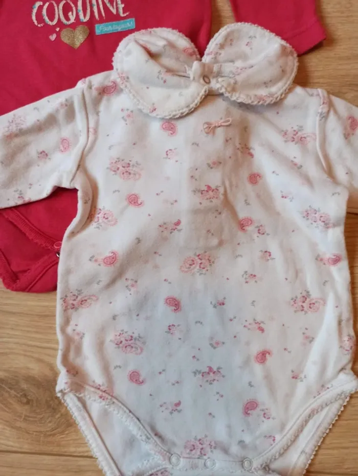 Lot de 3 bodies fille manches longues col Claudine - photo numéro 3