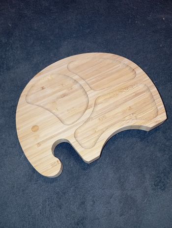 Assiette bébé en bois NEUF