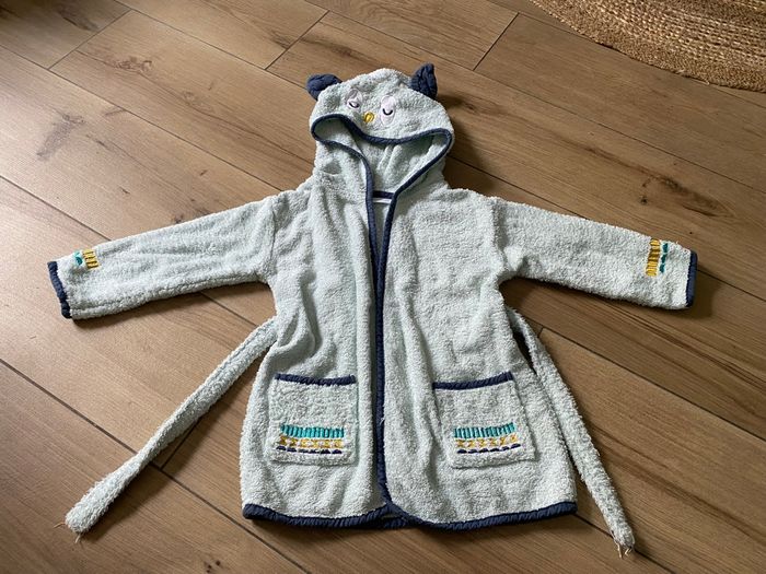 Peignoir  éponge hibou vertbaudet petit garçon 3/4 ans